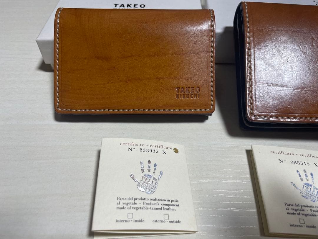 必見】キクチタケオの牛革製 長財布と名刺入れとキーケースの三点