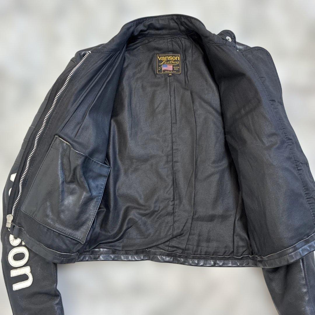Vanson ライダースジャケット TCジャケット サイズ36 ワッペン