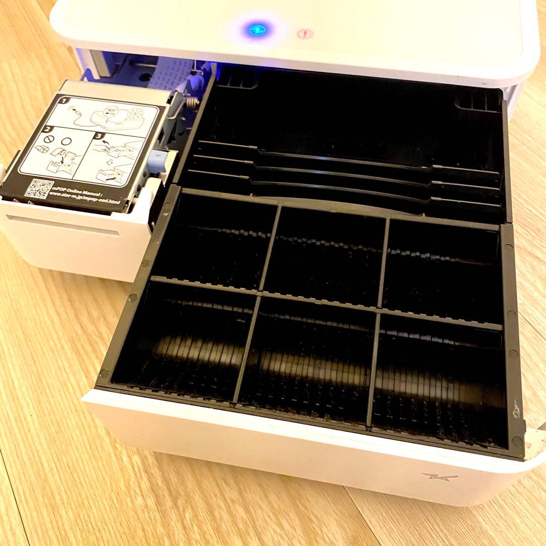 スター精密プリンター付キャッシュドロアmPOP10-WHT-JP エアレジ対応