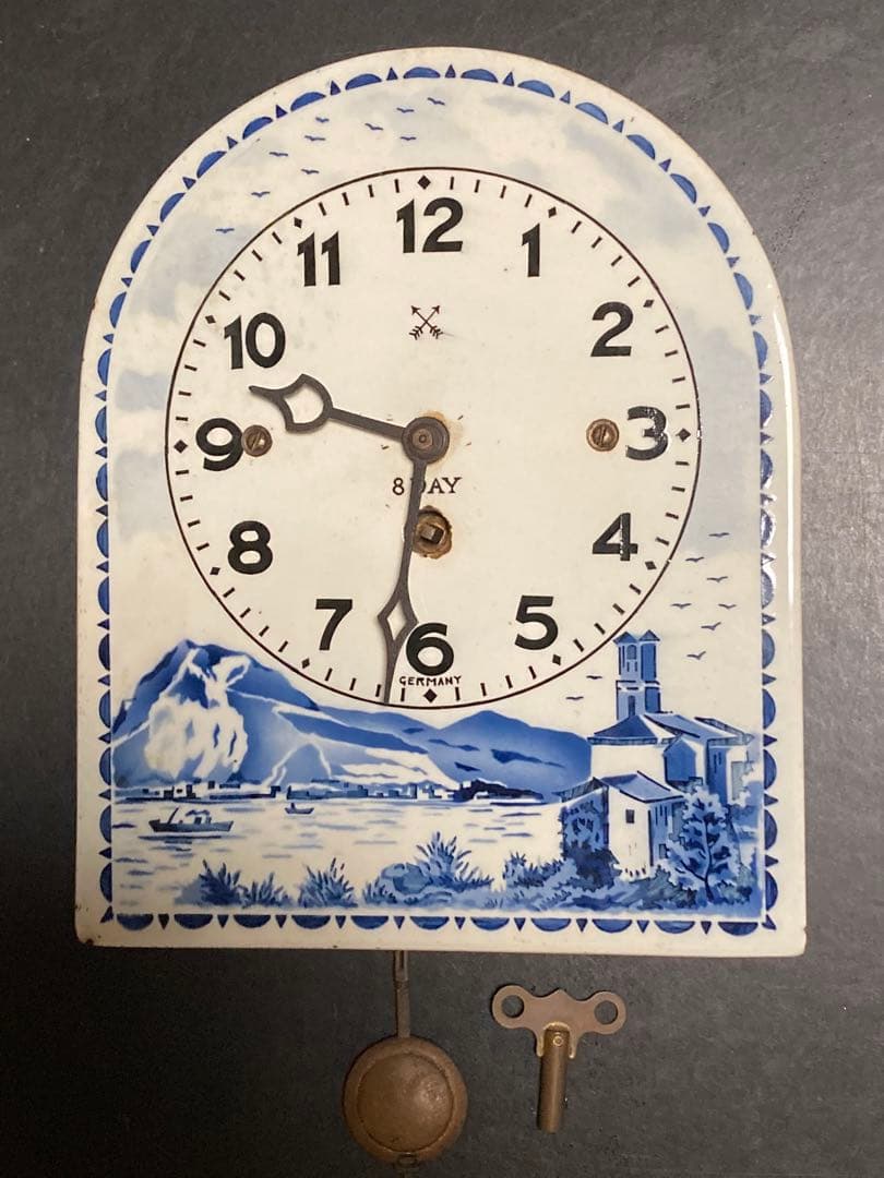 【ジャンク品】アンティーク振り子時計 壁掛け式 陶器製 壁掛け時計 振り子時計 アンティーク MAG ジャンク品｜Yahoo!フリマ