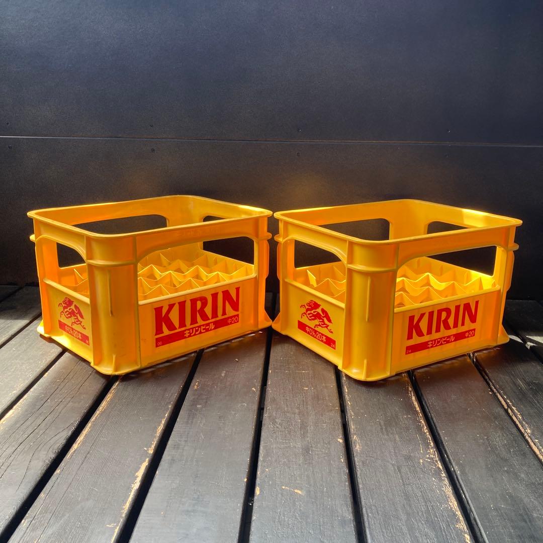 美品 ビールケース 2個 中瓶 キリンビール 瓶ケース コンテナ ボックス