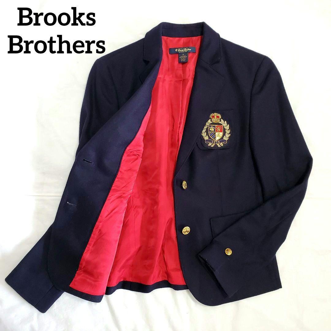 希少✨️美品 ブルックスブラザーズ ブレザー エンブレム刺繍 紺ブレ