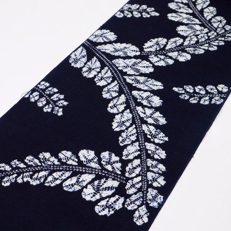 《かさ★手縫い仕立て+ロウケツ染め■浴衣リップル生地木綿紺反25-113》