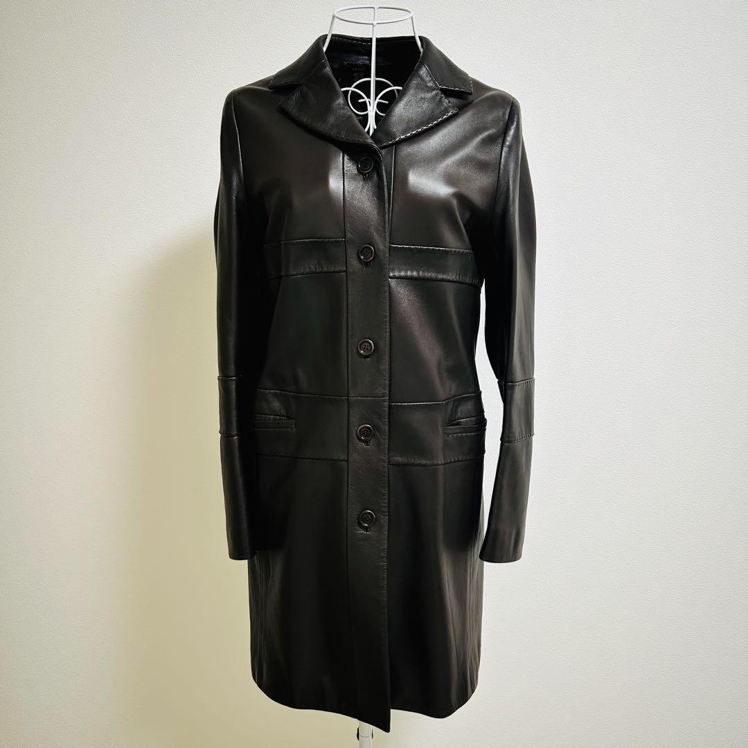 【最高級レザー】ロエベ レザージャケット スペイン製　レディース　size40 LOEWE】【スペイン製】【LAMPOジッパー】ロエベ『レザージャケット