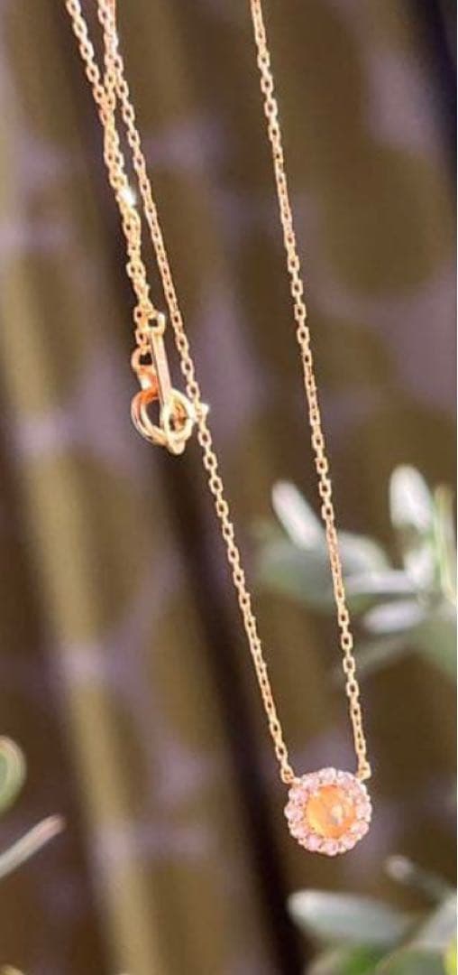 4℃☆オパール☆ダイヤモンド☆ネックレス☆Ｋ18 K18 オーバル オパール ダイアモンド ネックレス 18金 18k ゴールド