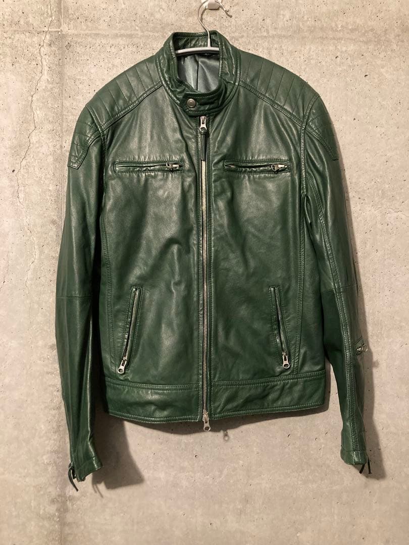 【ブルネロインターナショナル】BLUNEROシングルライダース　レザージャケット ブルネロインターナショナル】BLUNEROシングルライダース レザージャケット