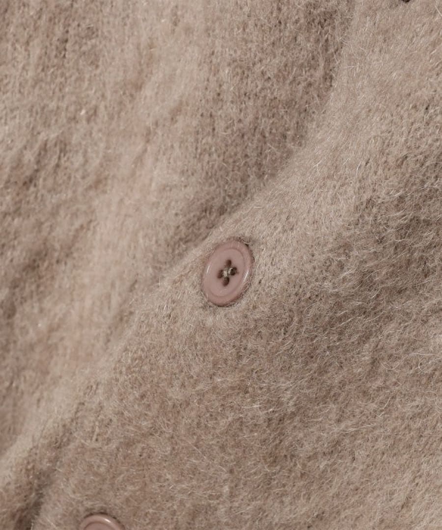 美品】BEAMS 24AW モヘア シャギードッグ カーディガン ミルクティー