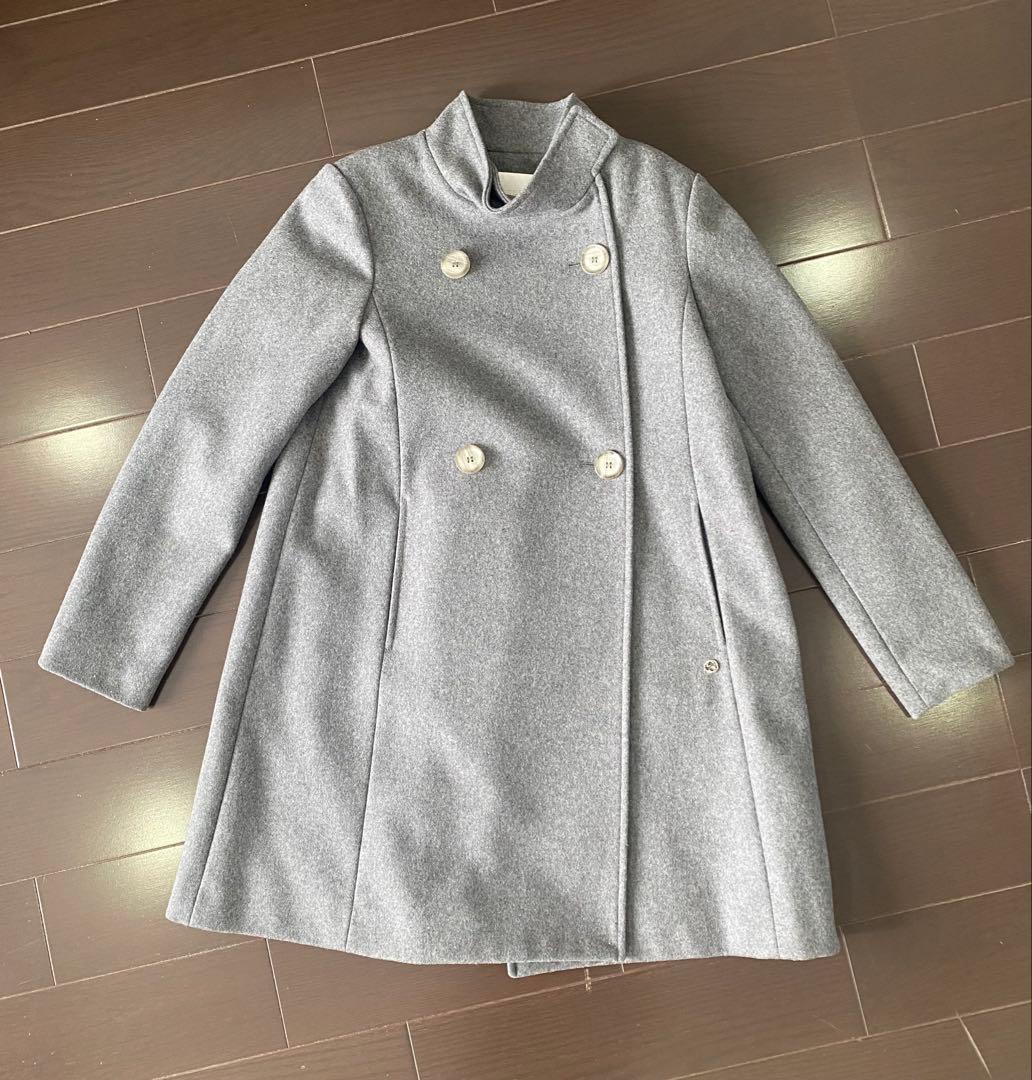 GUCCI グレー ダブルブレスト ウールコート10Y Reversible GG wool coat in black and grey | GUCCI® US