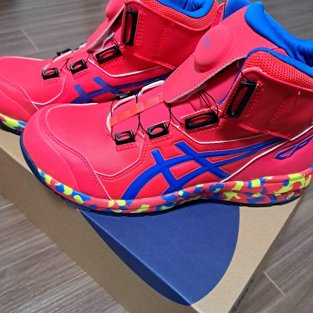未使用　ASICS アシックス安全靴 希少カラー　ピンク asics - アシックス 安全靴 スニーカー ピンク 限定品 新品未使用 箱