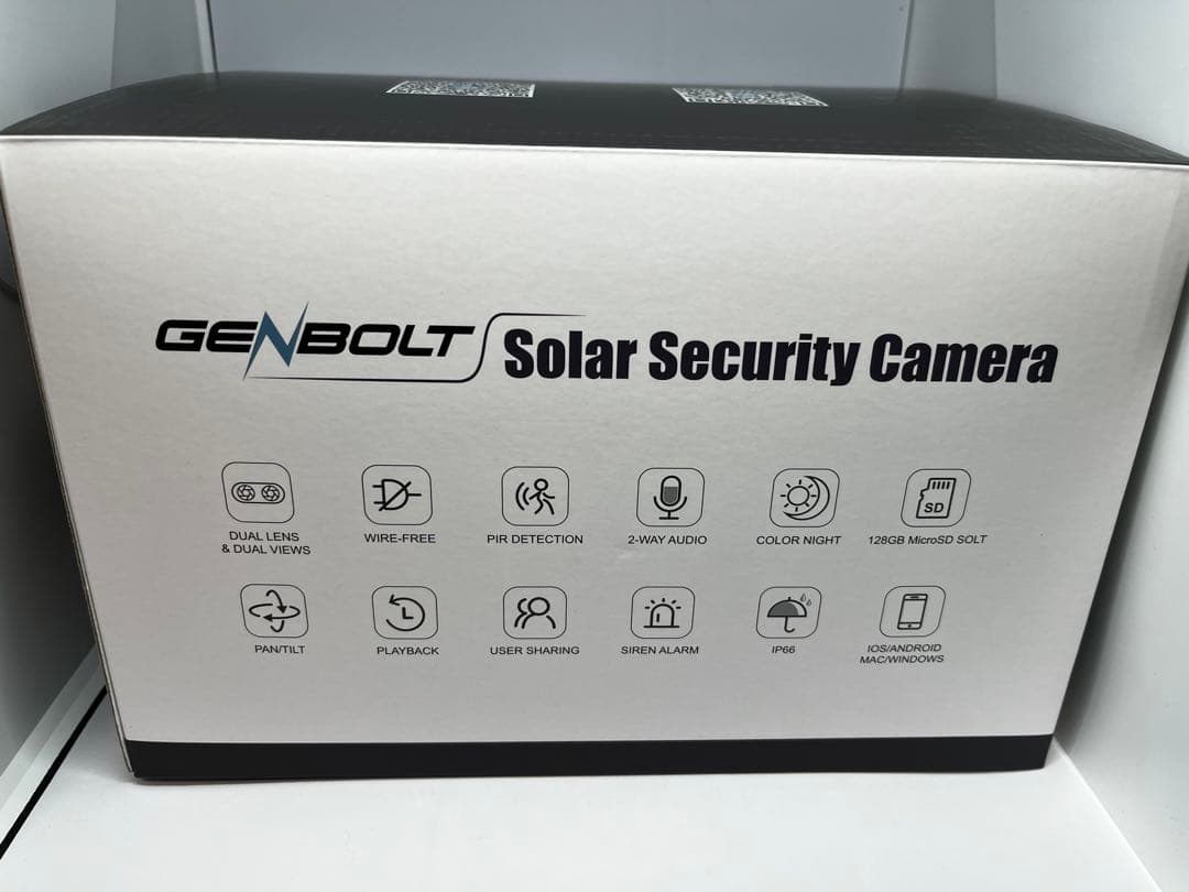 美品】2画面監視防犯カメラ（GB-217H）ソーラーパネル付GENBOLT社製