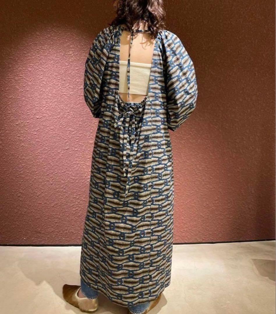 極美品✳︎6 ROKU COTTON BATIK DRESS ワンピースROKU 6＞ cotton