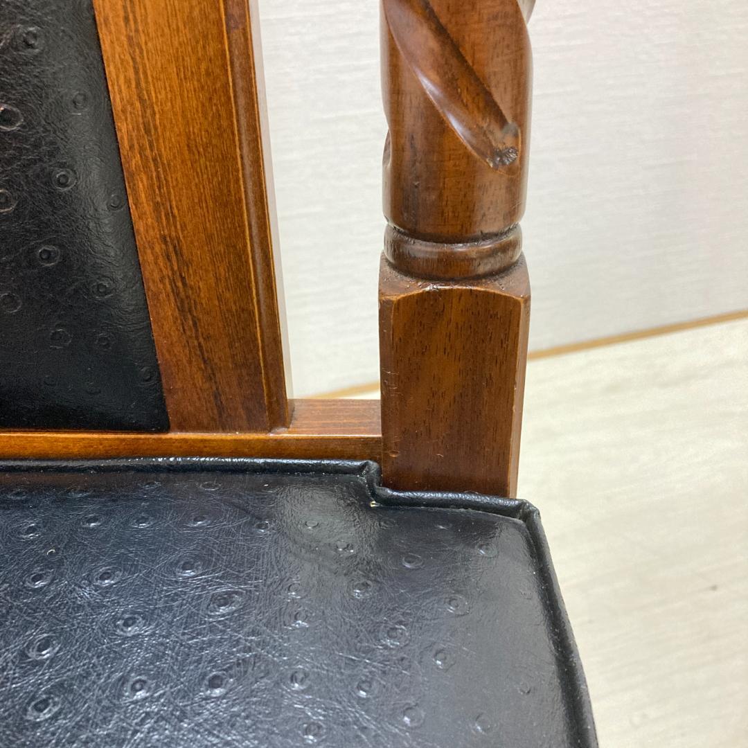 英国調 アンティーク調 ツイスト ハイバックチェア 椅子 2脚セット 光