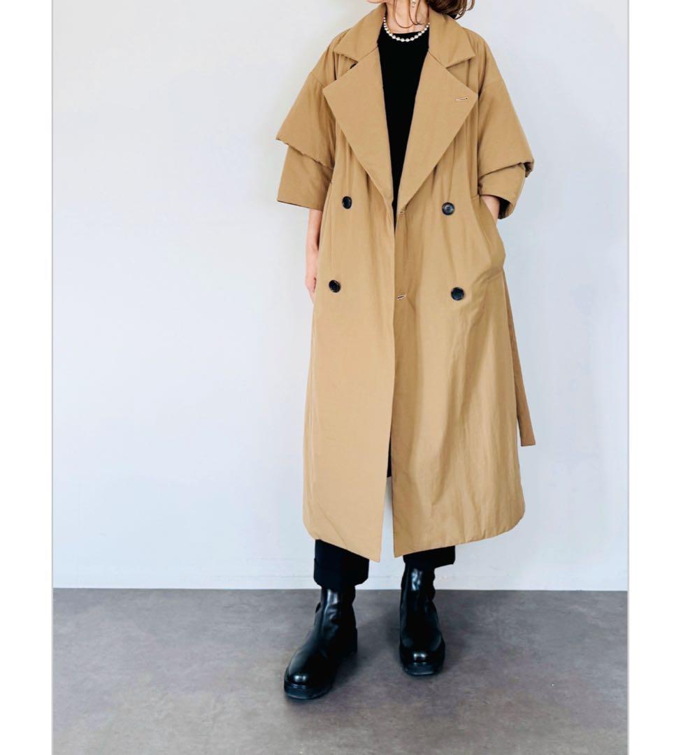 SELECT中綿テーラードロングコート ブラック chouchou - メルカリ