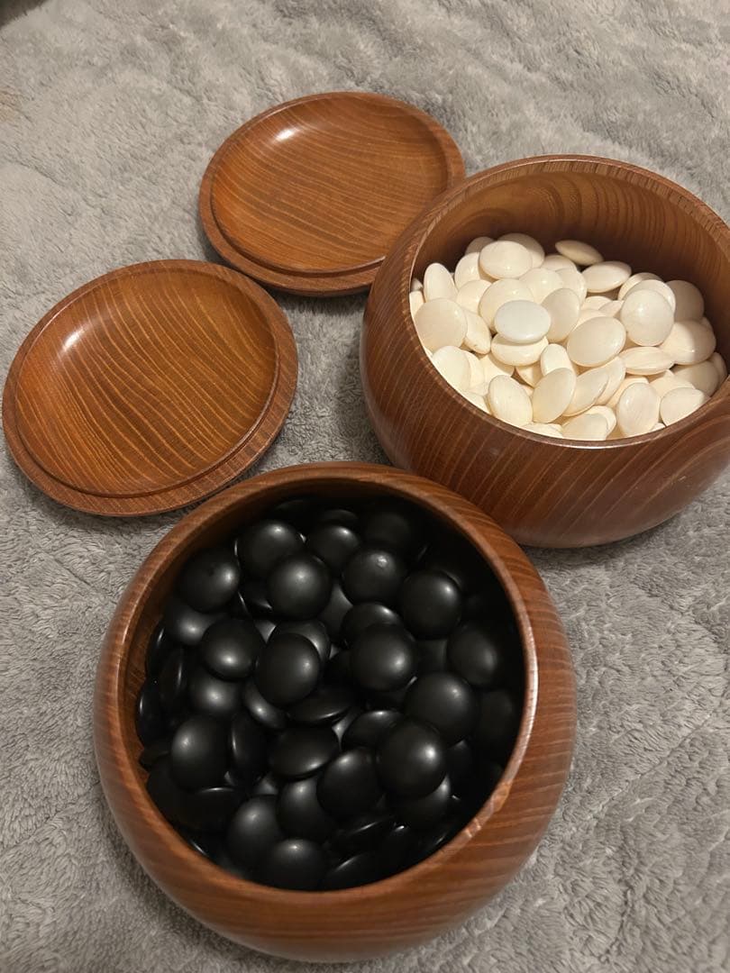 蛤碁石30号 欅碁笥付 那智黒セット - メルカリ