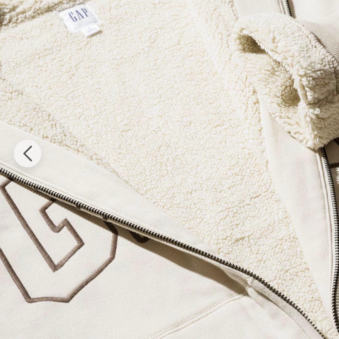 《希少》GAP クリーム色 ジップアップパーカー「agtm_1005」