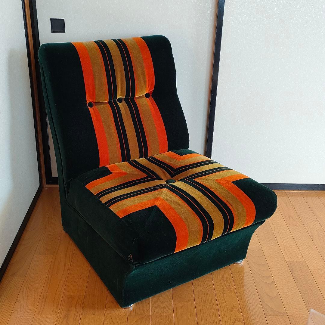 ヴィンテージ レトロ 一人掛けソファ モケット グリーン ストライプ 楽天市場】【送料無料！】レトロなモケットソファ/1人掛け/グリーン