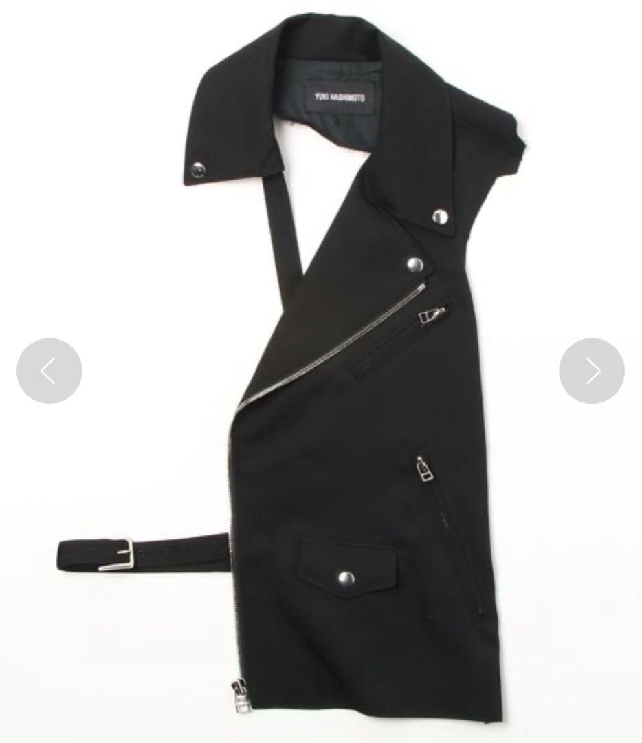 【新品最安値】ユウキハシモト　ライダースジレ　ブラック　フリーサイズ 新品タグ付】ユウキハシモト ライダースジレ ブラック フリーサイズの