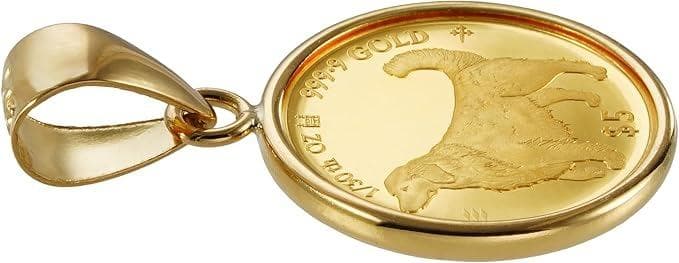 18金×24金】ゴールデンレトリバーペンダントトップネックレス K18 K24