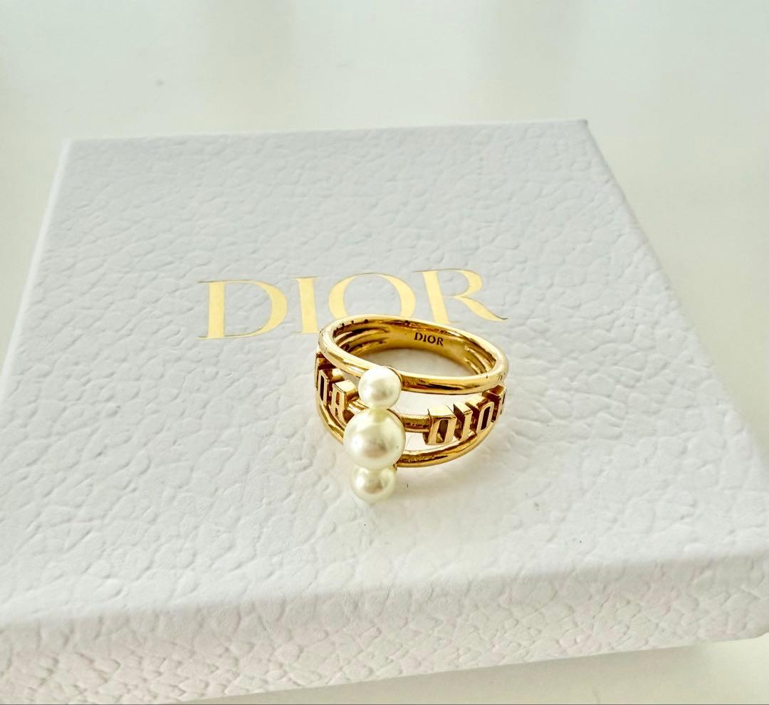ディオール ジャディオール リング GP×フェイクパール ゴールド - メルカリ