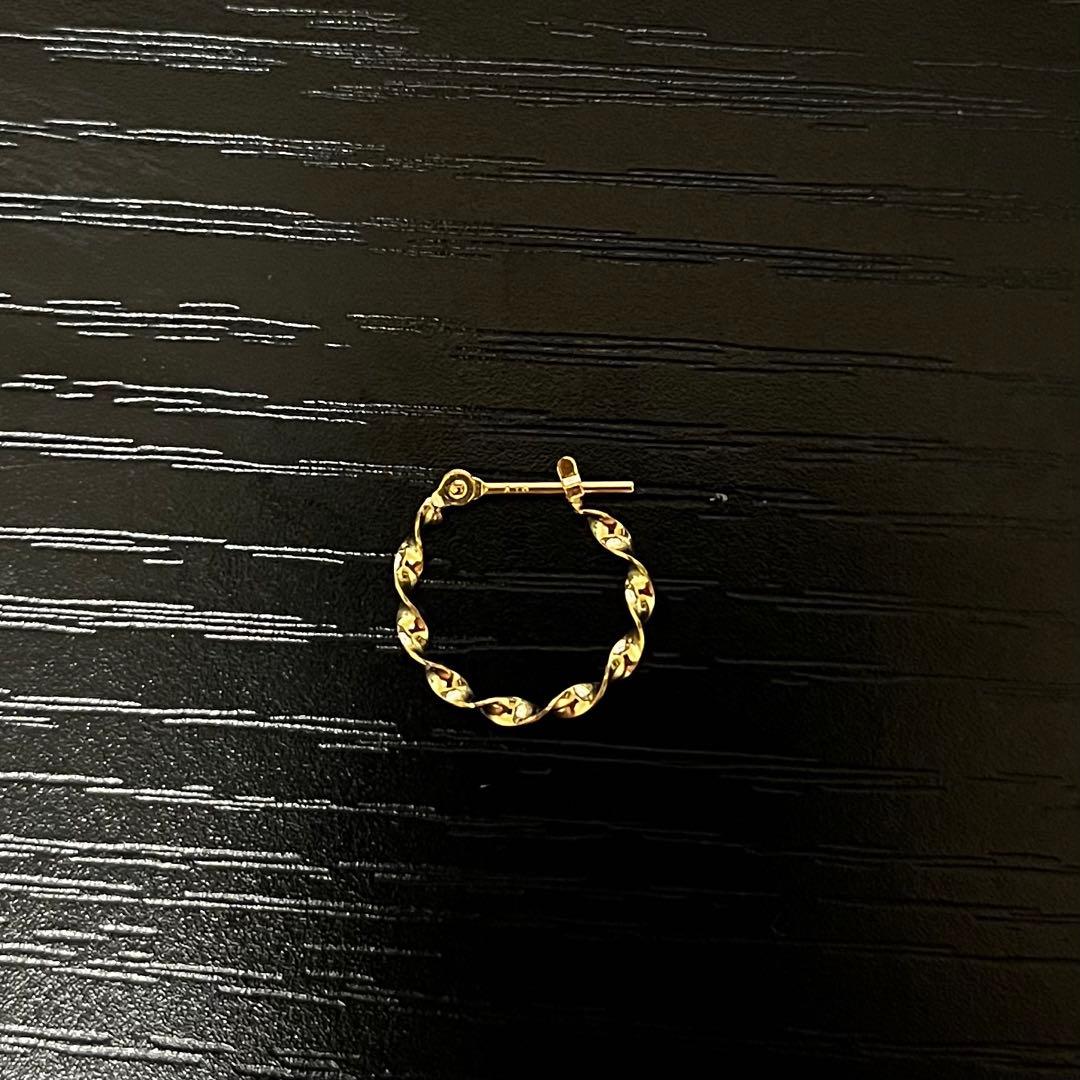 K18 18金 イエローゴールド フープピアス ツイスト14mm 楽天市場】18金 フープピアス ひねり 両耳 ゴールド リング ピアス