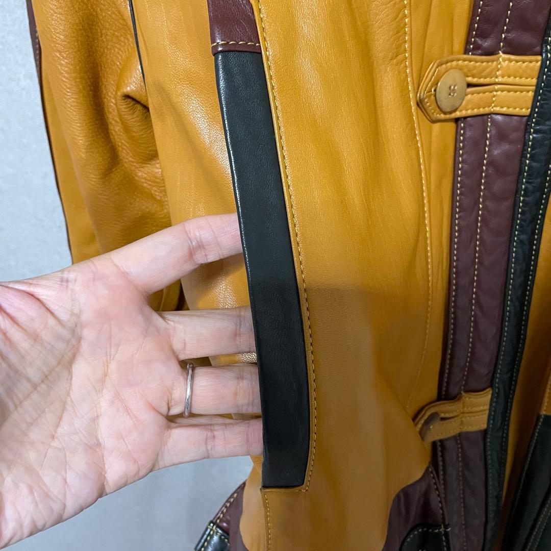 希少 スペイン製 MUNPERムンペル ラムレザー ジャケット 大きい