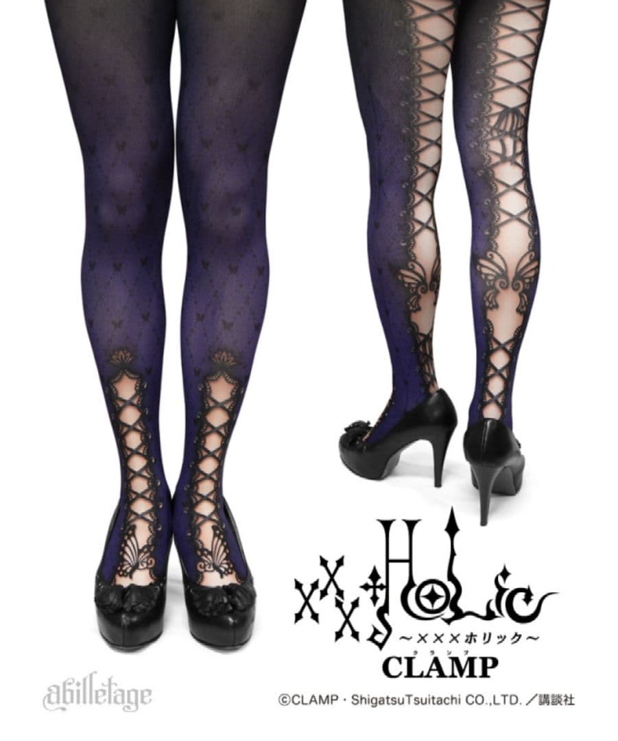 コラボ【abilletage × xxxHOLiC】バタフライシルエットタイツ