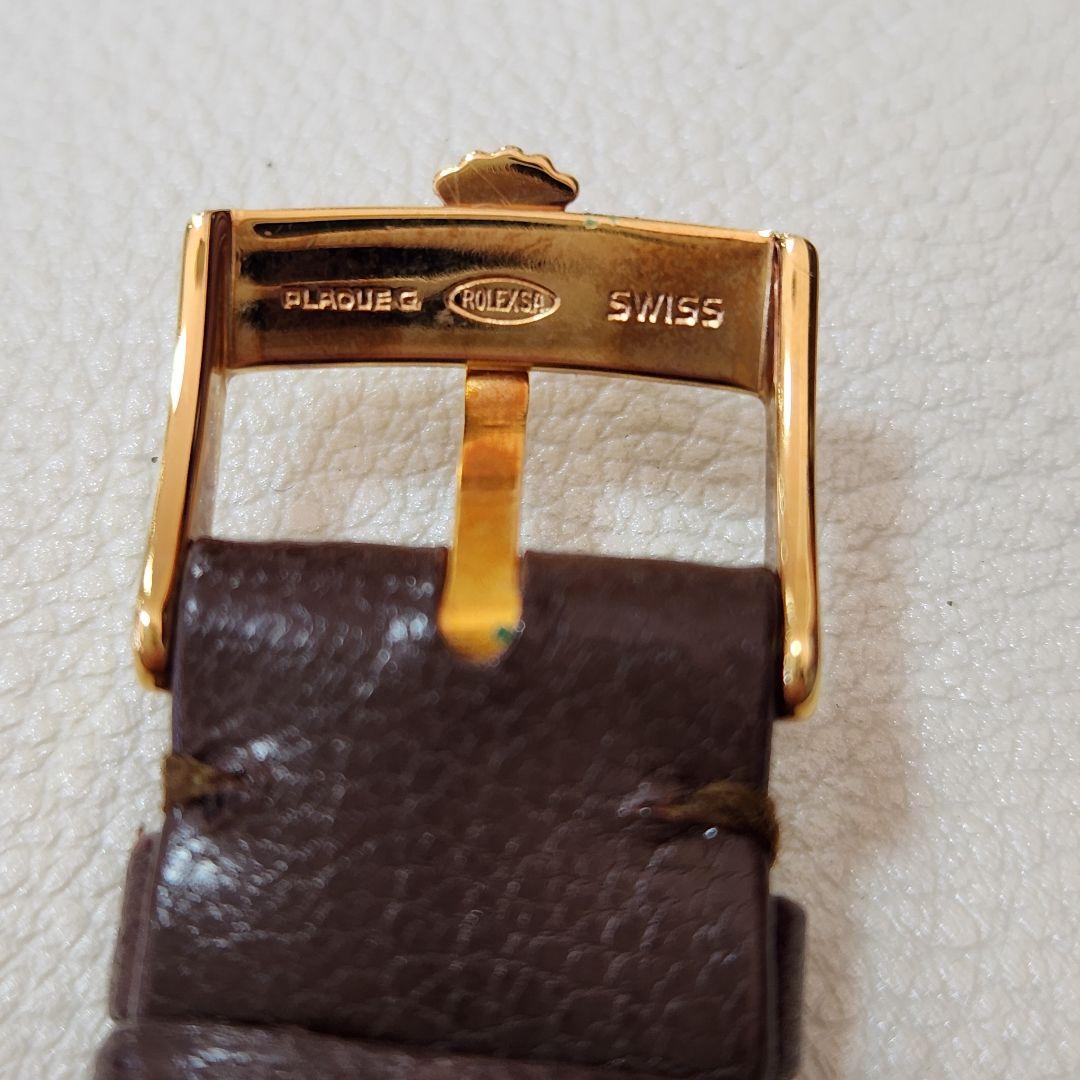 N㊹ロレックス純正 20～16mm YGF尾錠付きベルト 革バンド