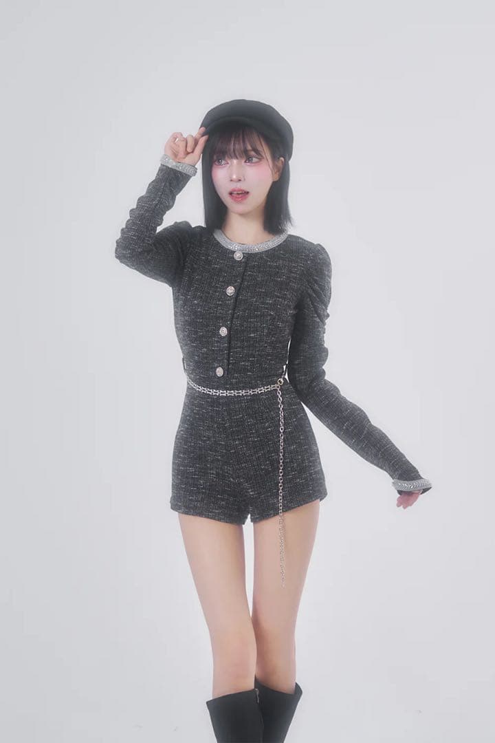 BELEARMIMI ベリアミミ デザインチェーンツイードコンビネゾン - メルカリ