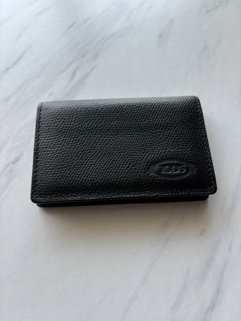TOD'S トッズ レザー 名刺入れ カードホルダー 黒色　バイカラー TOD'S（トッズ） TODS カードケース T TIMELESS Tタイムレス