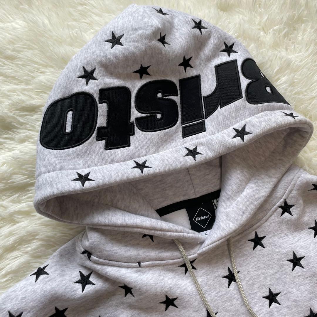 ♡美品♡ F.C.R.B. スター 刺繍 プルオーバー　グレー　白　XL　希少