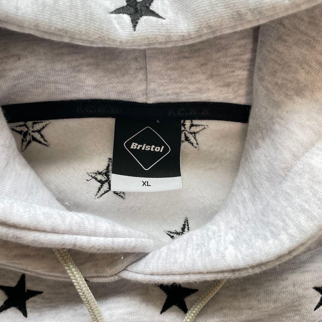 ♡美品♡ F.C.R.B. スター 刺繍 プルオーバー　グレー　白　XL　希少