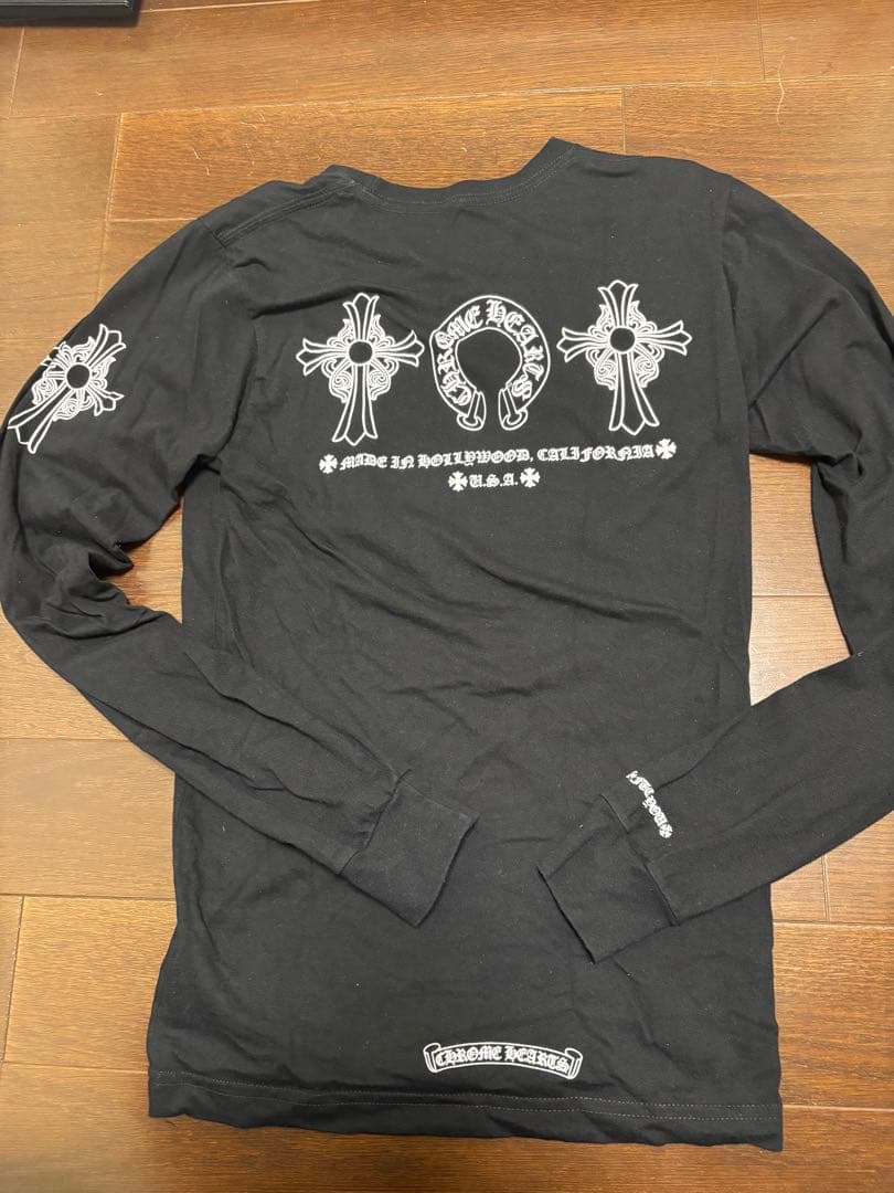 希少クロムハーツブラック 長袖カットソー フロントポケット付きハワイ