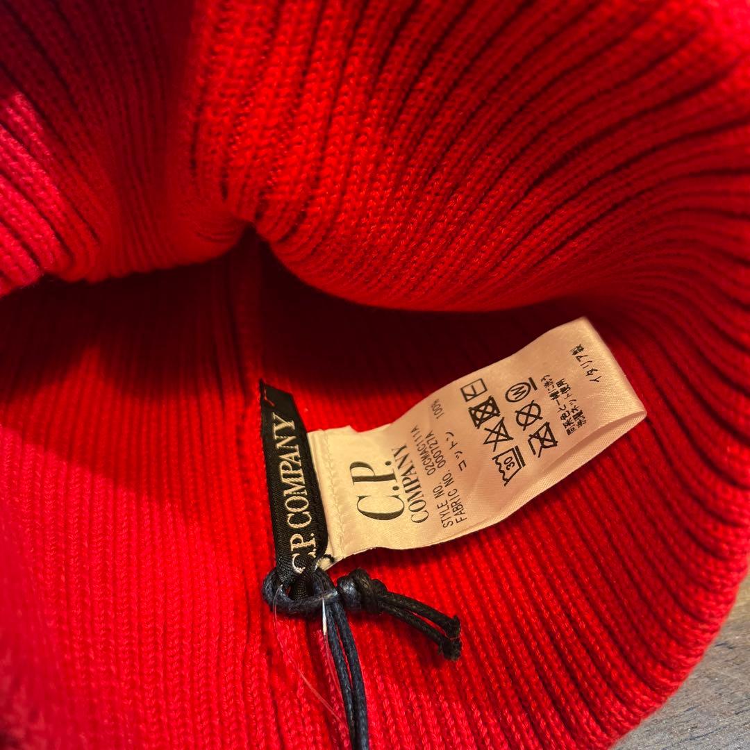 新品CP company CPカンパニー ゴーグル ビーニー ニット帽 レッド