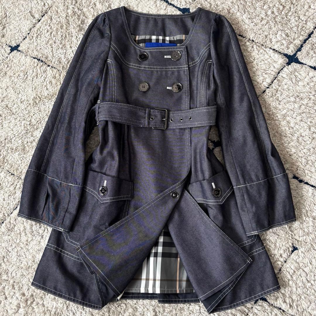 極美品✨】バーバリーブルーレーベル トレンチコート ノーカラー ノバ