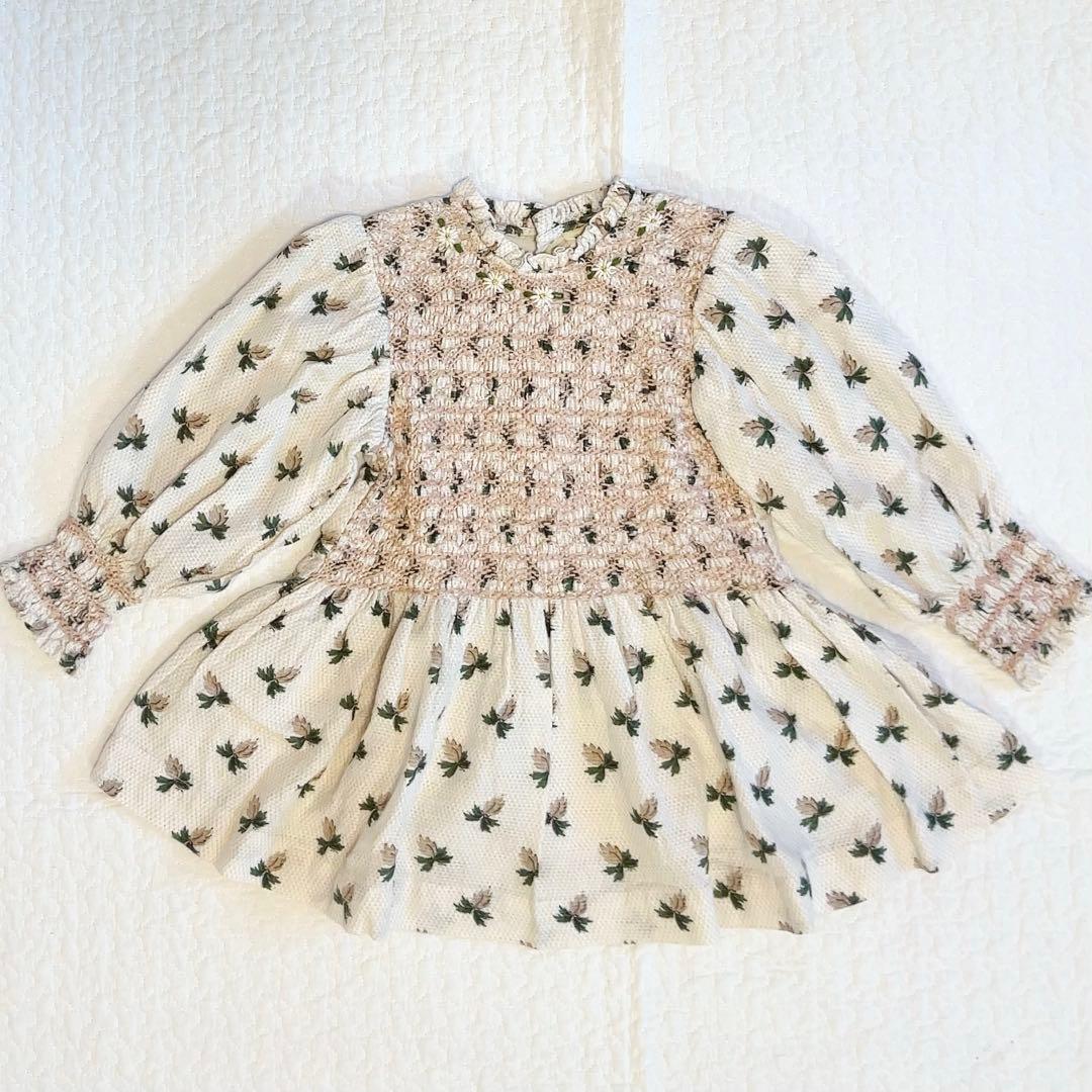 【限定価格】bonjour diary 4y HANDSMOCK BLOUSE
