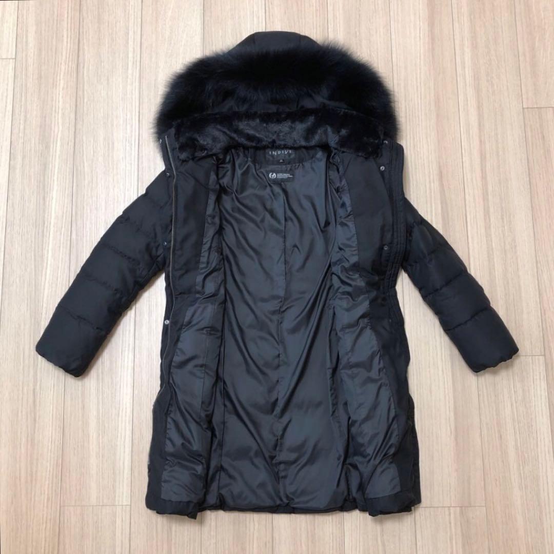 INDIVI マルチWAY フォックスファーロングダウンコート ブラック XXS