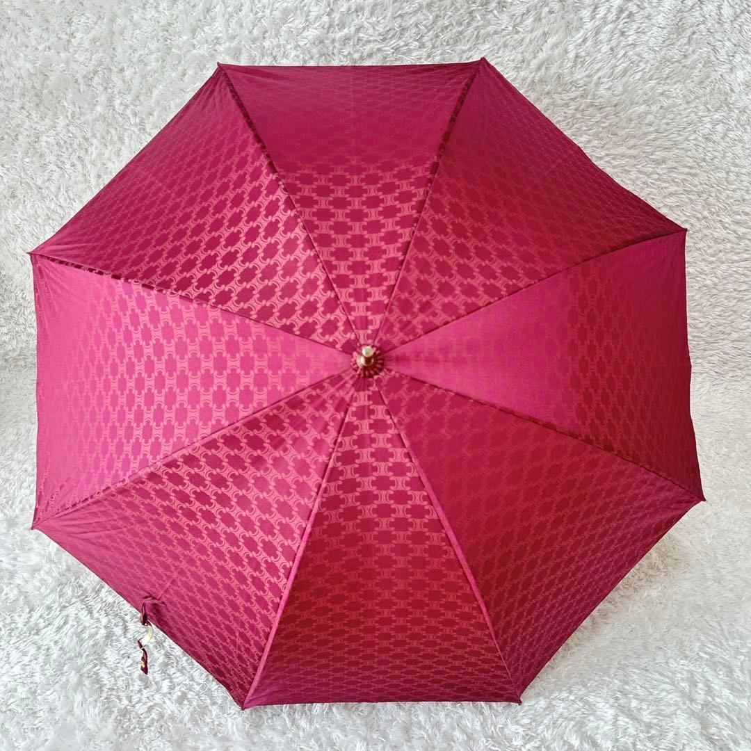 希少カラー✨CELINE セリーヌ 長傘 マカダム 総柄 トリオンフ ボルドー