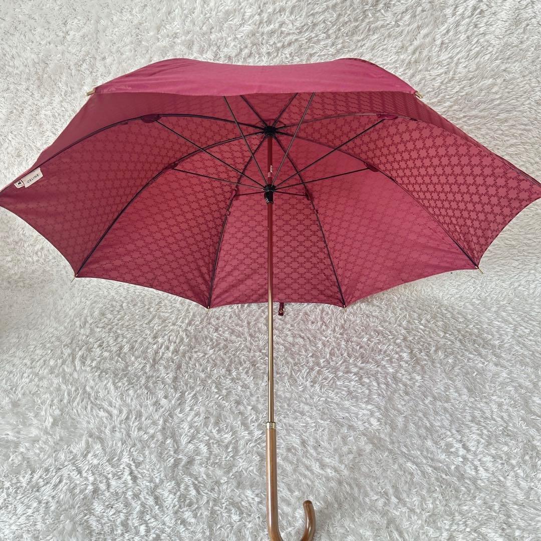 希少カラー✨CELINE セリーヌ 長傘 マカダム 総柄 トリオンフ ボルドー