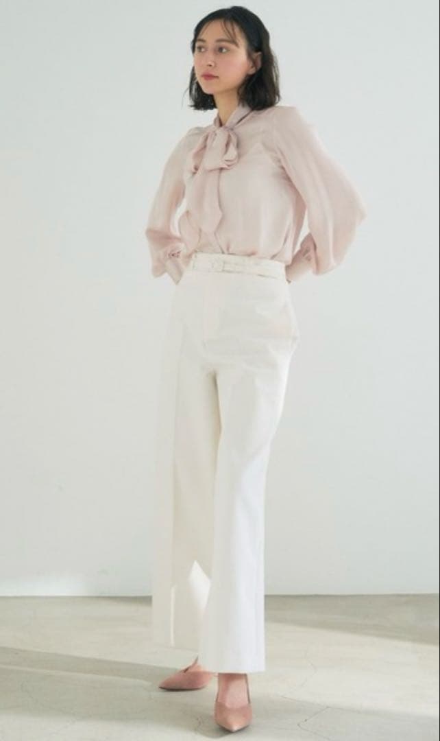 marine　アナイブラウス　ピンク セール】 コットンブロードリボンカフス ブラウス （シャツ・ブラウス