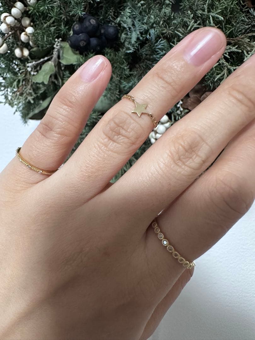 les bon bon 星モチーフ K10 チェーンリング #3 ピンキーリング - メルカリ
