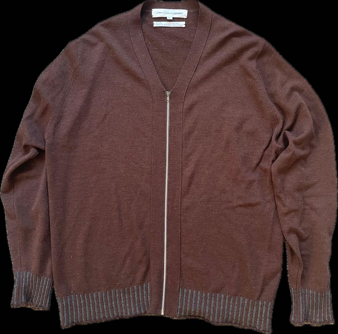 COMME des GARCONS SHIRT ジップカーディガン　茶×グレー 楽天市場】コムデギャルソン シャツ カーディガン 灰色 グレー GAR?ONS