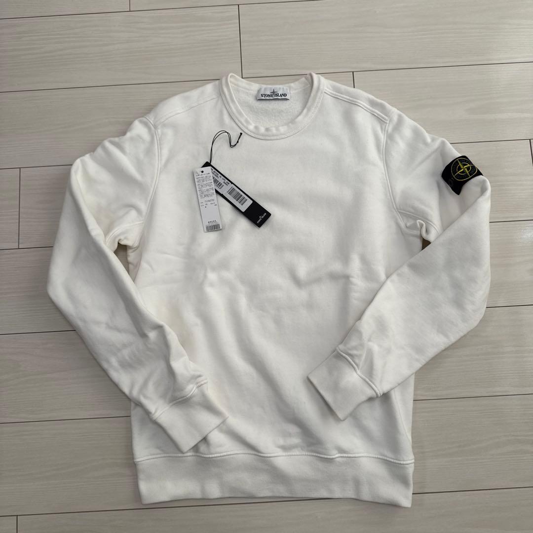 STONE STONE ISLAND ホワイト クルーネック スウェット ISLAND