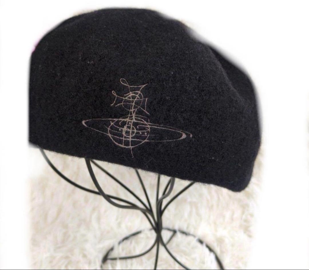 廃盤人気商品 Vivienne Westwood オーブ刺繍 ベレー帽 ブラック - メルカリ