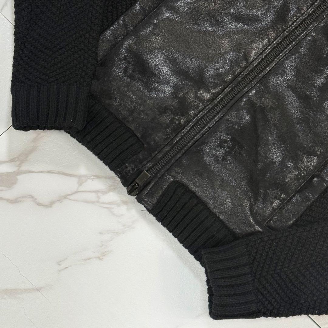 アルマーニエクスチェンジ ムートンジャケット ドライバーズニット