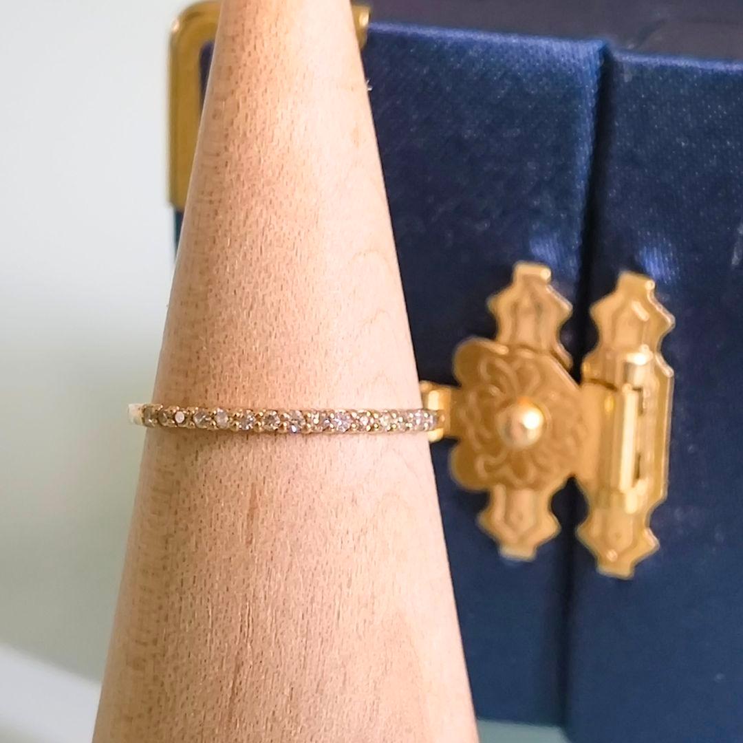 NOJESS　K10 YG　ハーフエタニティ　ダイヤ　0.08ct　リング　8号