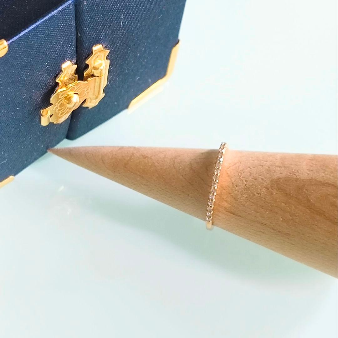 NOJESS　K10 YG　ハーフエタニティ　ダイヤ　0.08ct　リング　8号