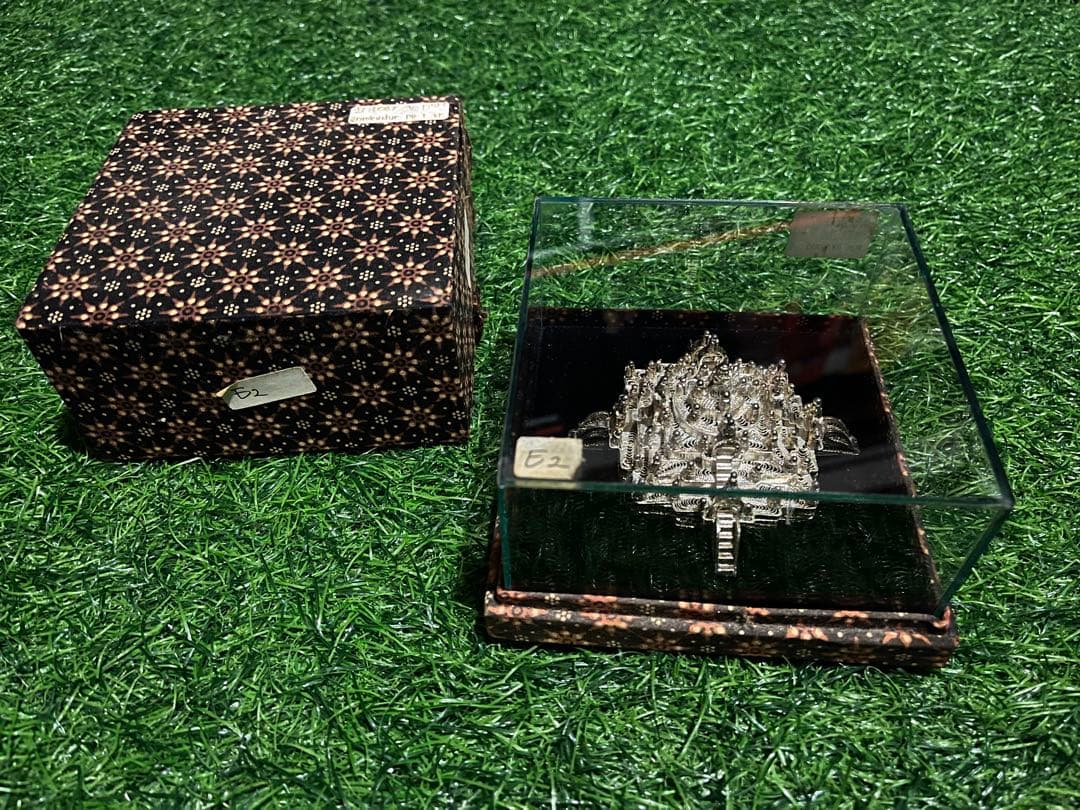 髭*董様 ボルブドゥール遺跡　銀細工 不昧公好 南鐐（銀製） 酒器 一対(2点) 夕顔彫金入り 九代 中川浄益