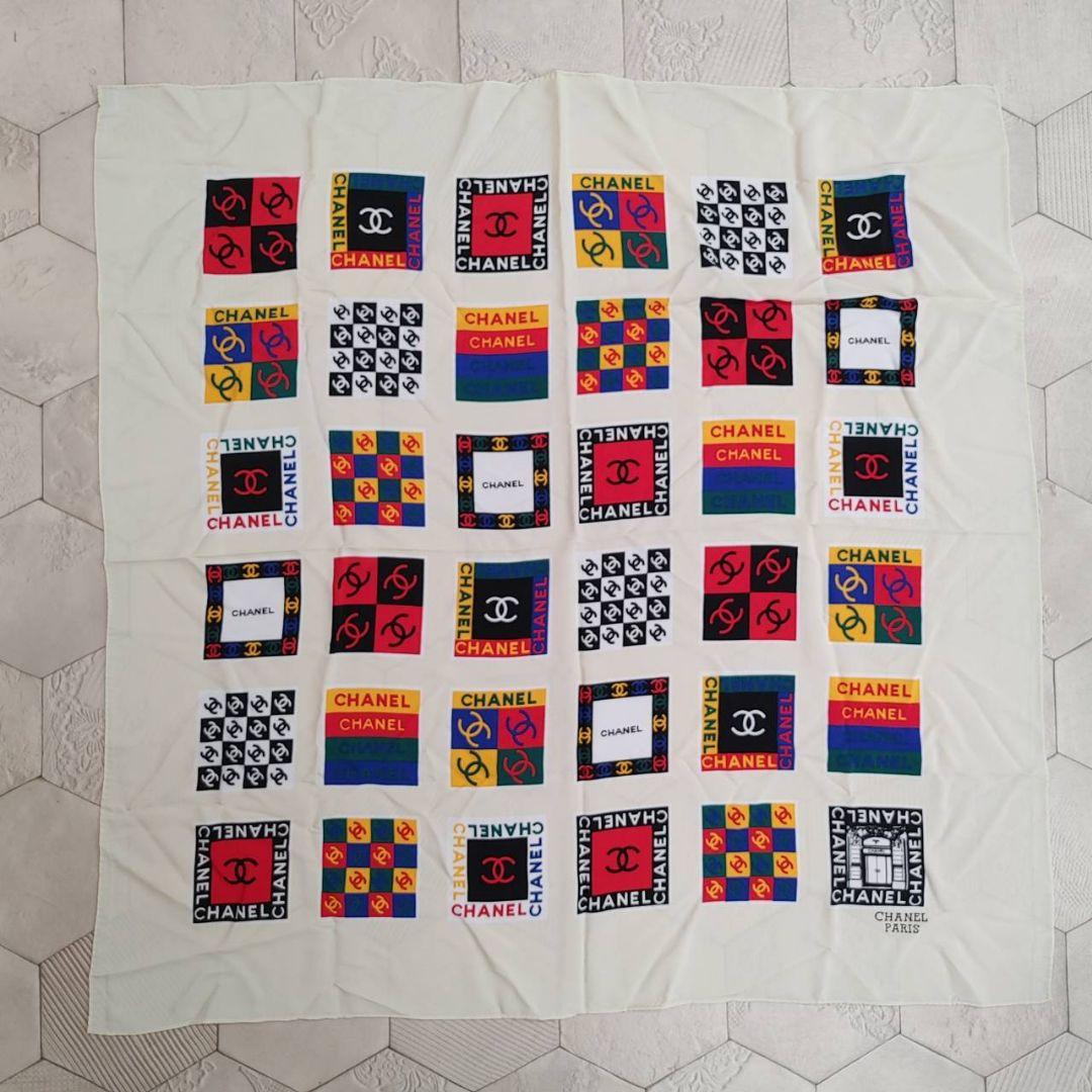 CHANEL シルク100% ハンカチ クリーム色 シルクハンカチ- シルク100％タオル・ハンカチ - シルク専門店 シルク