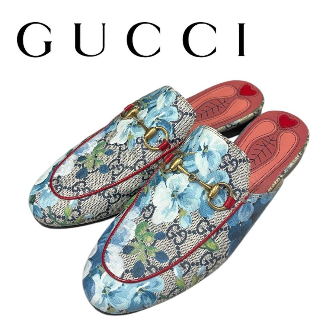 【美品】グッチ GGブルームス プリンスタウン サンダル フラワープリント　限定 美品 グッチ GGブルームス プリンスタウン サンダル フラワープリン