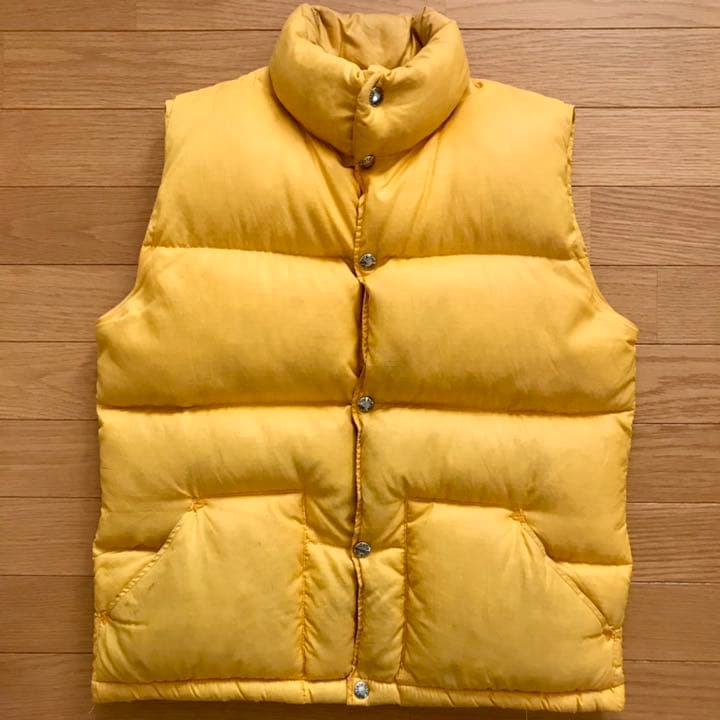希少70s THE NORTH FACE ノースフェイスイエロー ✓ダウンベスト